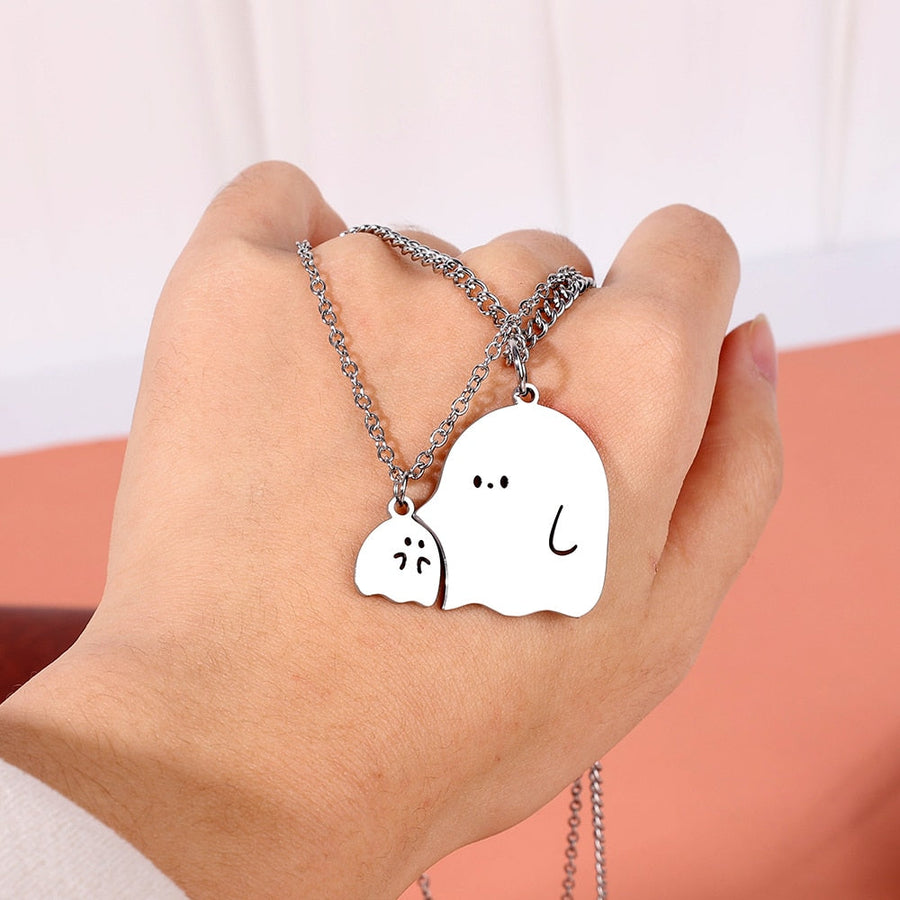 Cute Little Ghost Couple Necklace - Image 3