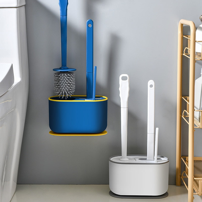 Wall-Mounted Toilet Cleaner Drainer Brush Set - Image 6