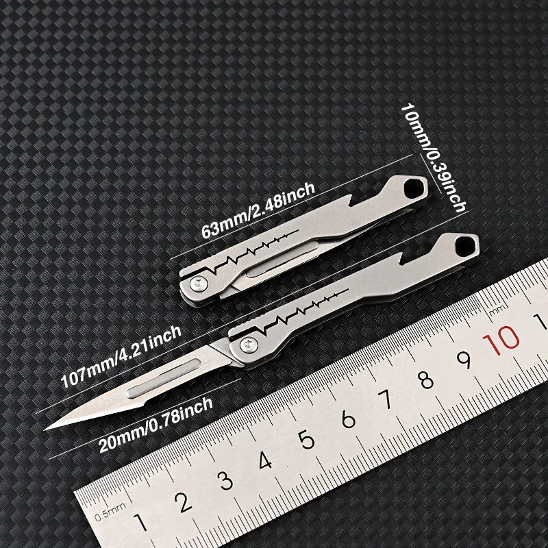 Titanium All-Purpose Foldable Sharp Cutter Knife - Image 9