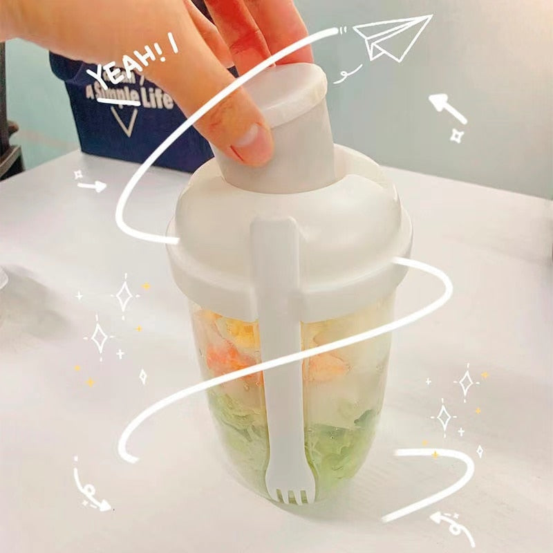Portable Built-in Fork Mini Salad Cup - Image 5