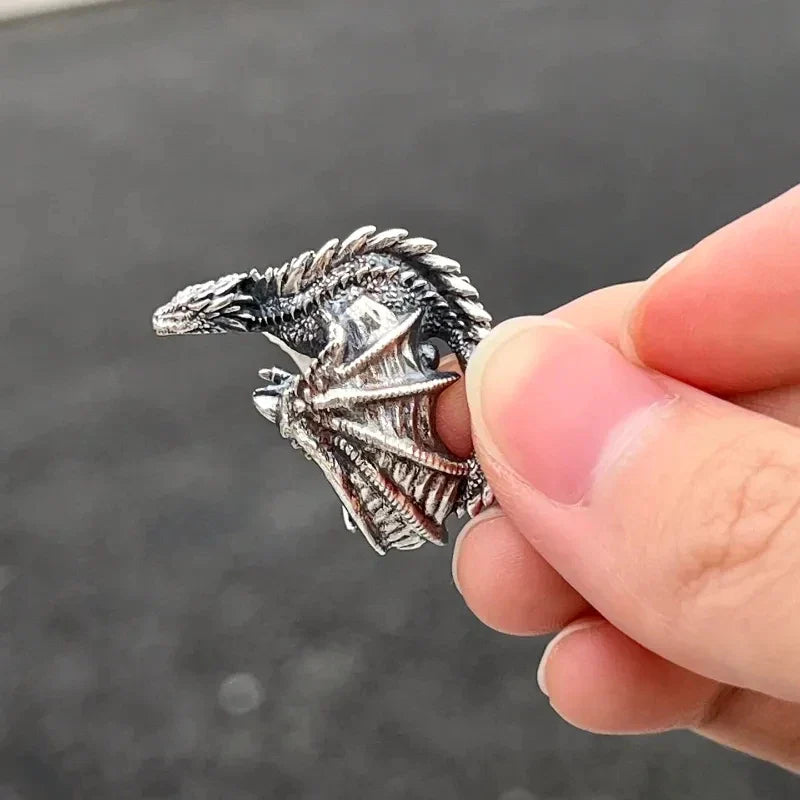 Majestic Dragon Wing Open Ring - Image 3