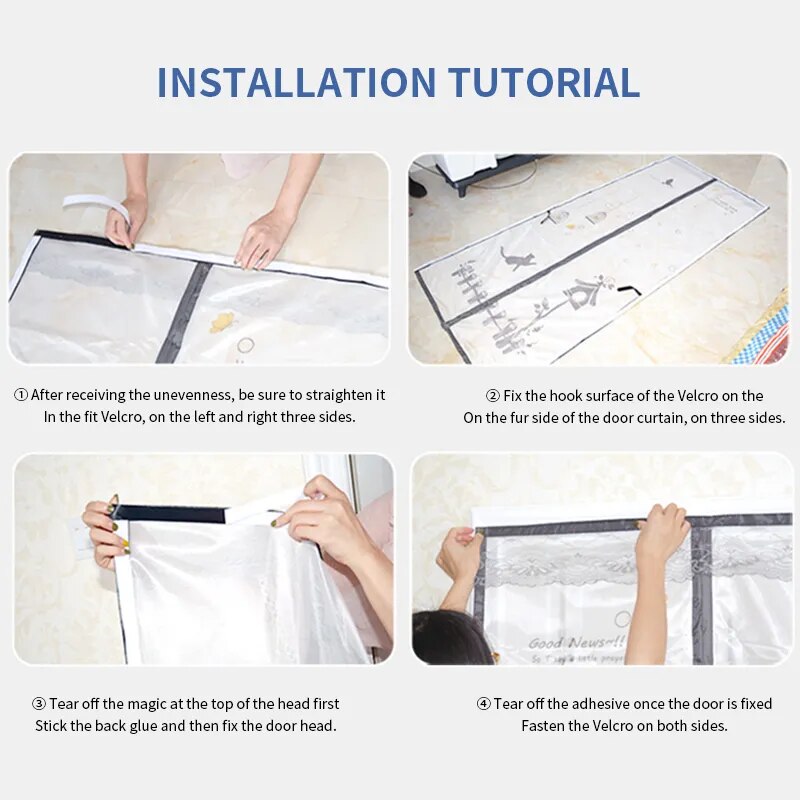 Magnetic Cold-Proof Cotton Door Curtain - Image 6