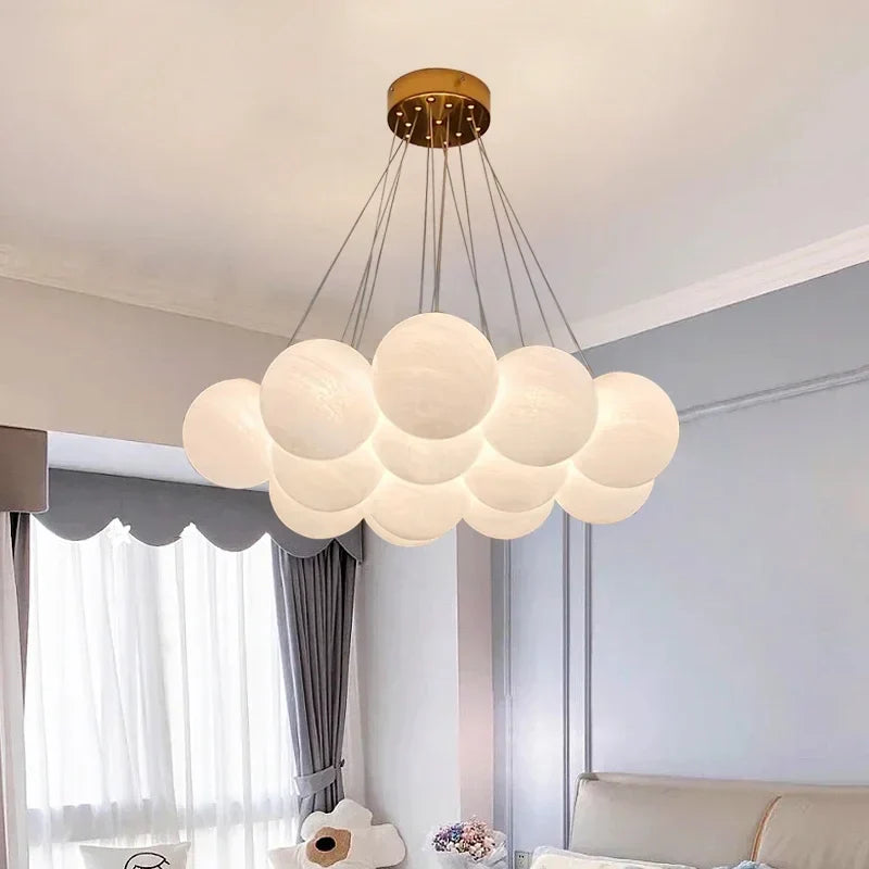 Luminous Sphere Glass French Style Chandelier Lamp - Image 0