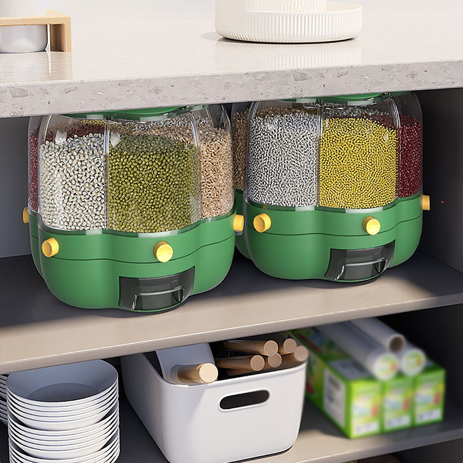 6-Grid Rotating Grain Storage Dispenser - Image 5