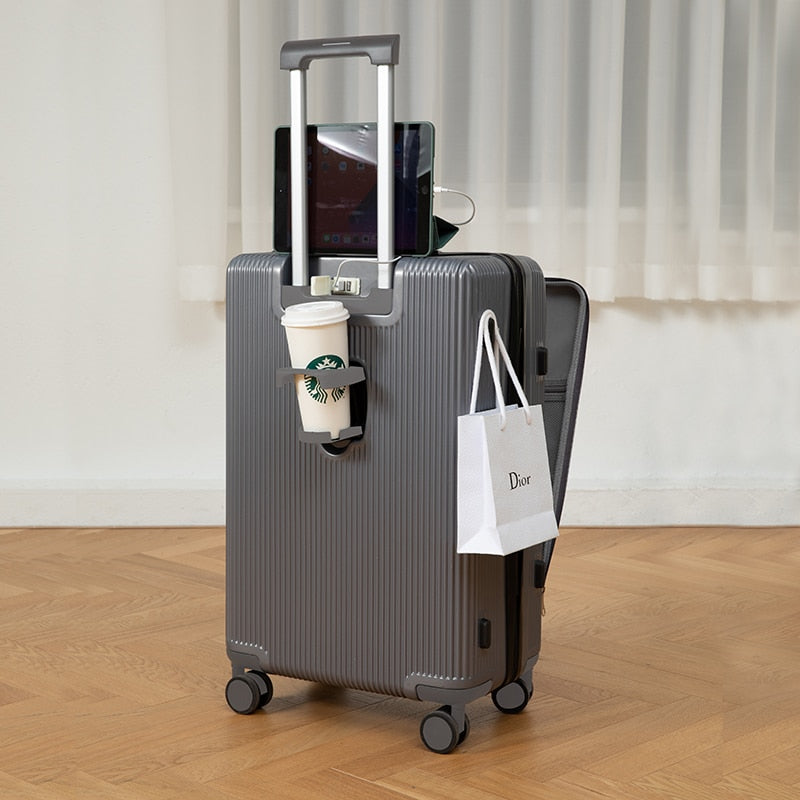 Multifunctional Password Protected Charge Easy Luggage - Image 7