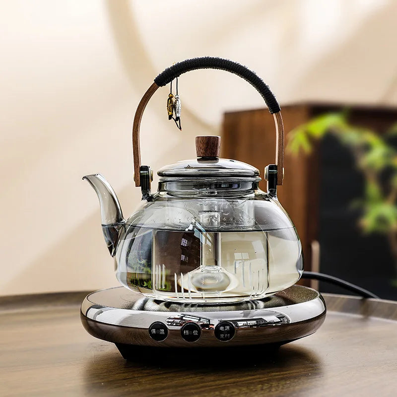 Clear Glass Electric Teapot Set - Image 2