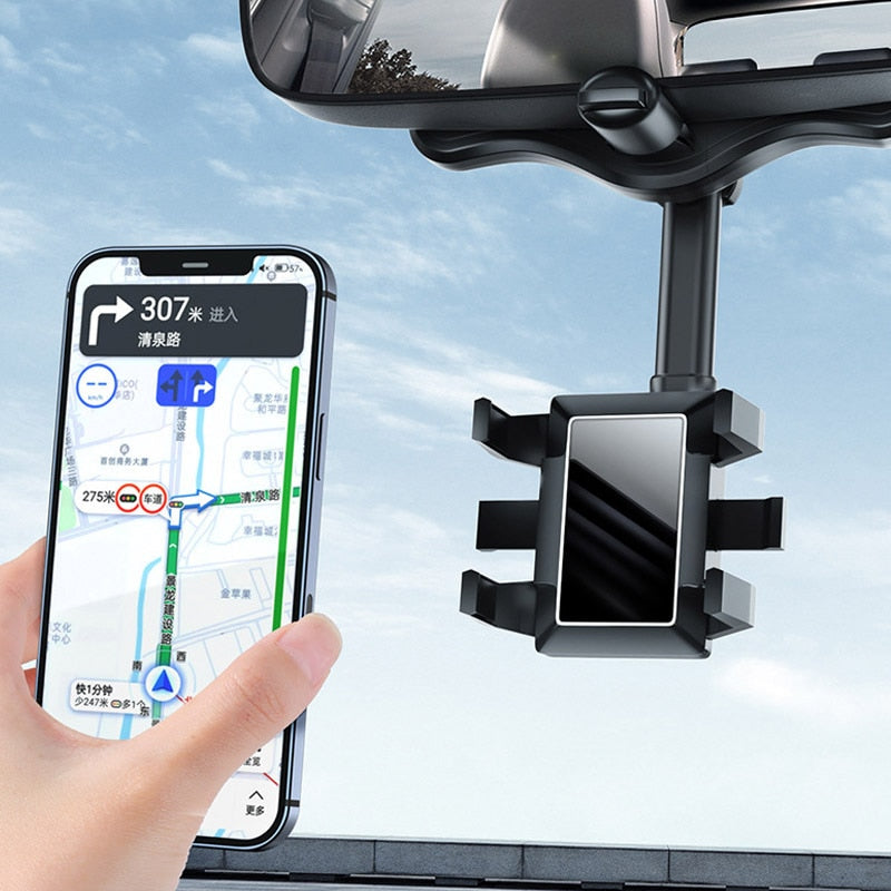 Rotating Rearview Mirror Phone Holder - Image 2
