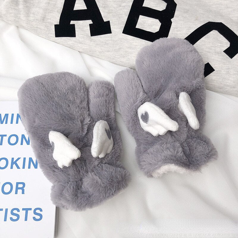 Angel Wings Warm Cute Gloves - Image 1