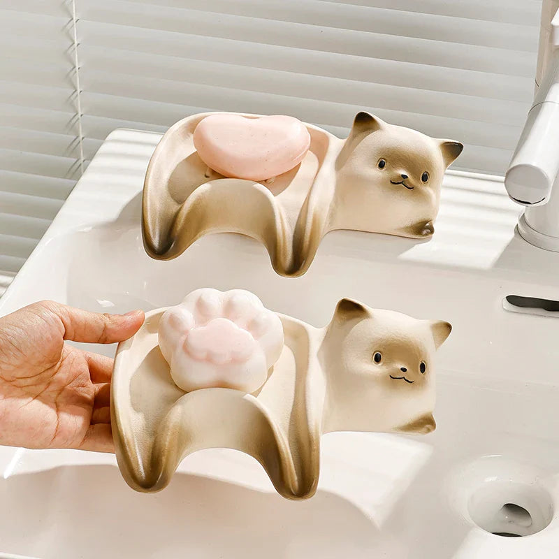 Lazy Cat Ceramic Soap Holder - Image 1