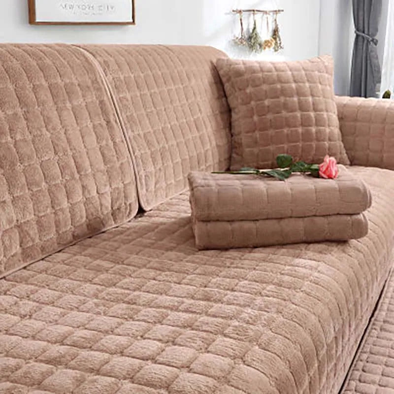 Cozy Soft Thick Plush Non-Slip Sofa Cover - Image 8