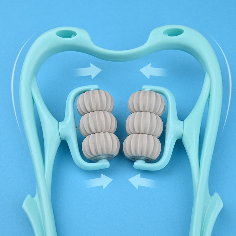 Adjustable Six-Wheel Neck Therapy Massager Roller - Image 9