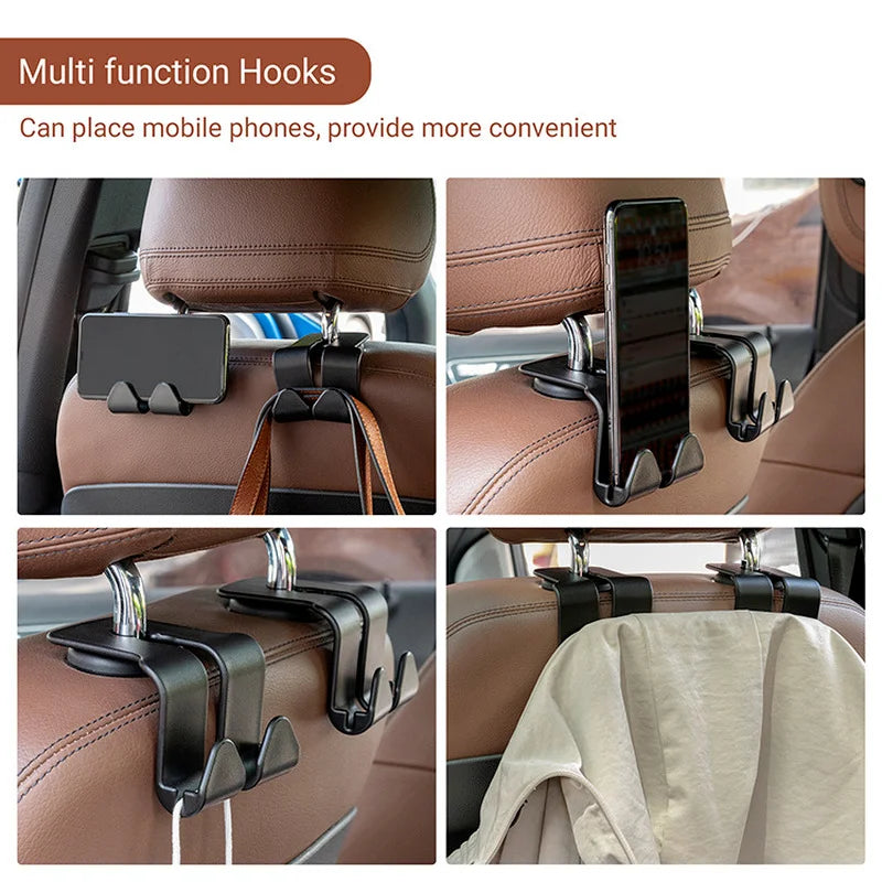 Space-Saver Double Hook Car Back Seat Hangers - Image 3