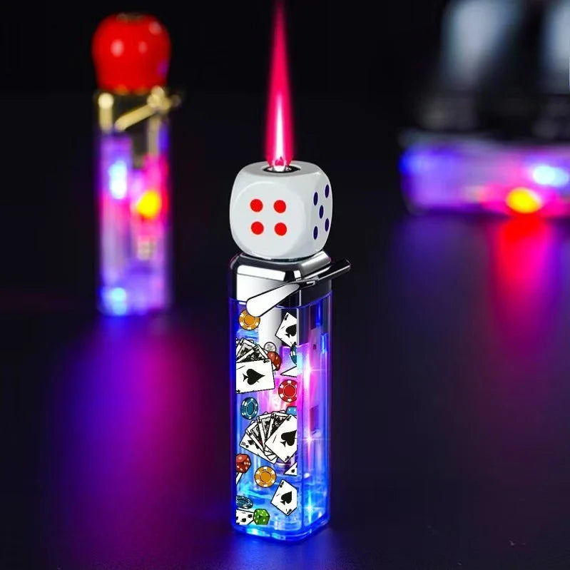 Rotating Dice Head LED Jet Flame Lighter - Image 6