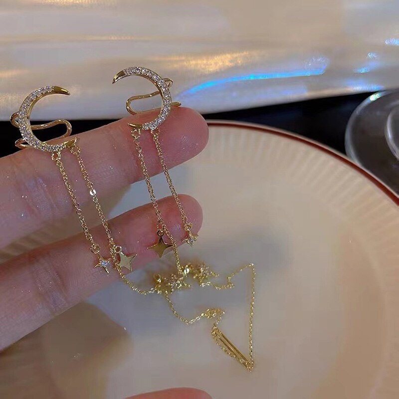 Sparkling Night Long Tassel Ear Clip - Image 7