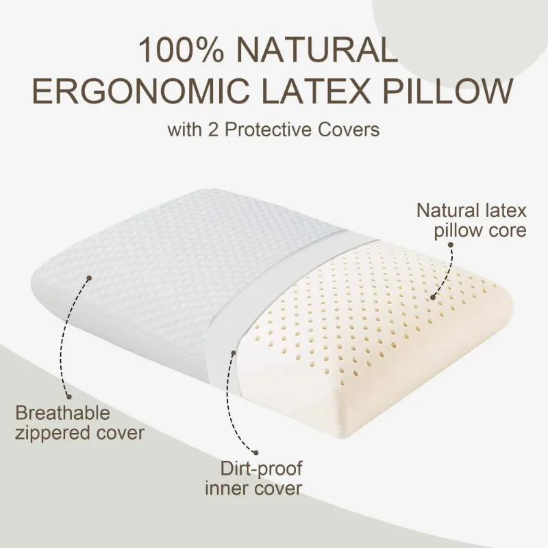 Pure Ergonomic Breathable Natural Latex Pillow - Image 1