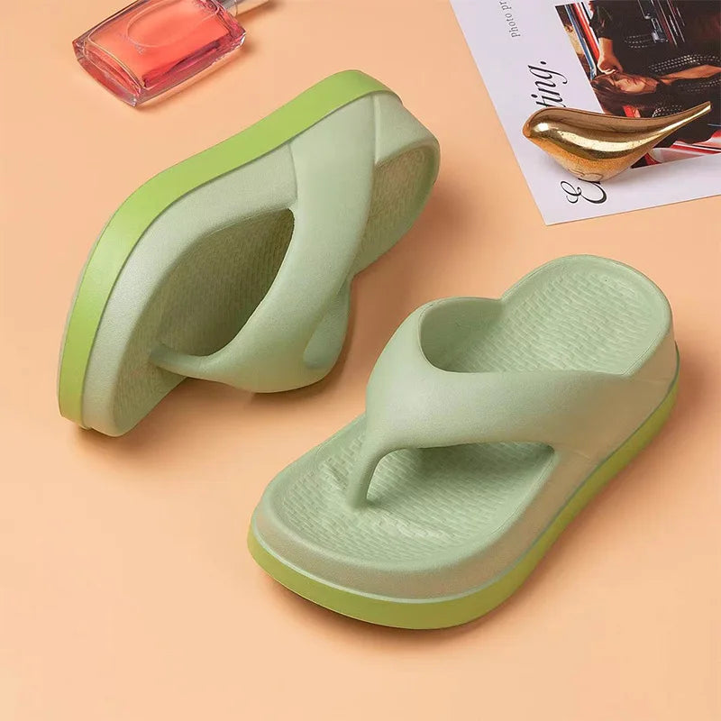 Korean Style Thick Sole Summer Slippers - Image 1