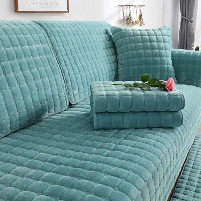 Cozy Soft Thick Plush Non-Slip Sofa Cover - Image 7