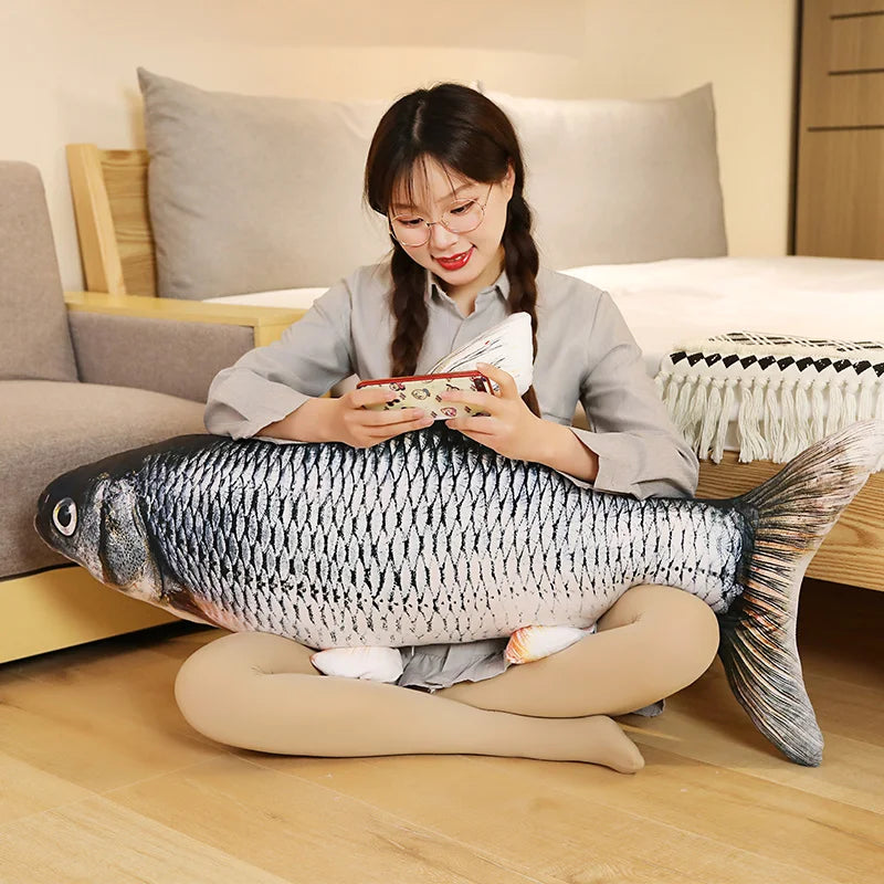 Giant Fish Plush Realistic Pillow - Image 1
