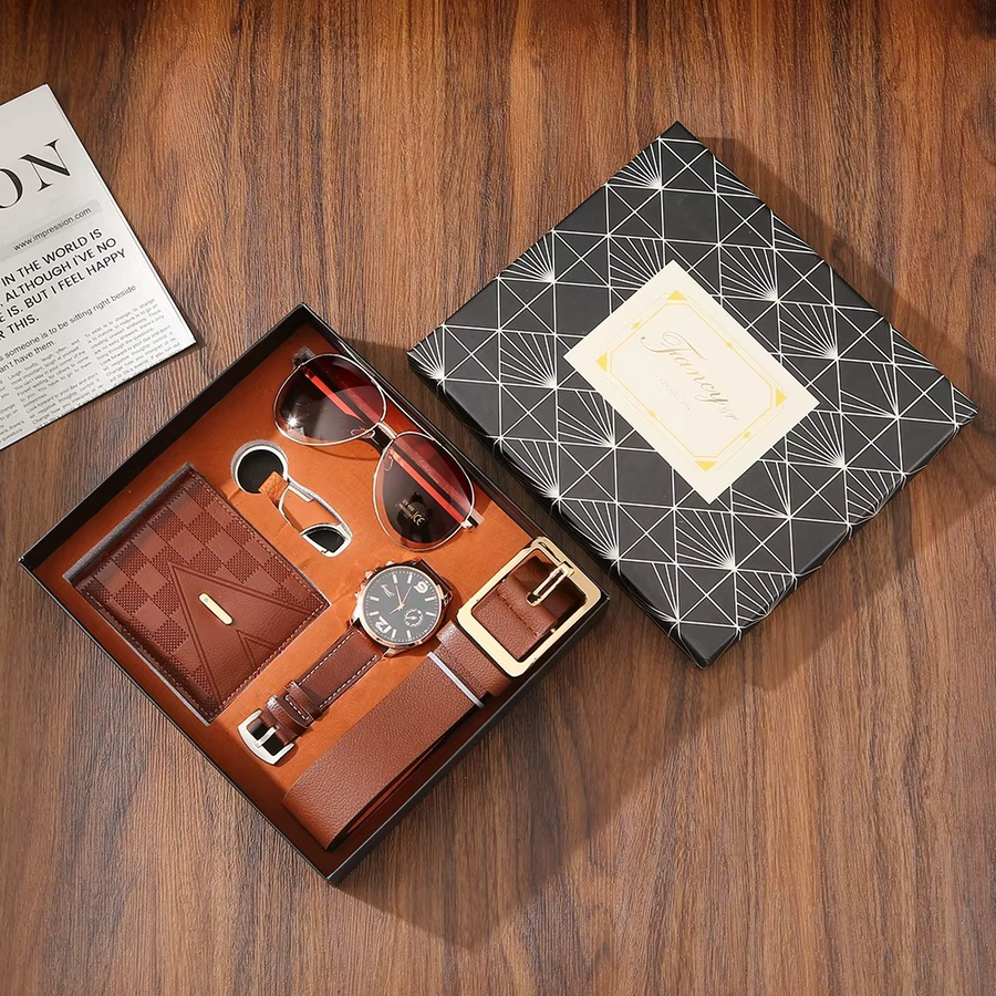 Elegant Men's Luxury Leather Gift Set