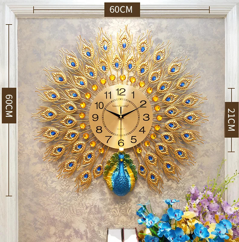 Majestic Peacock Creative Wall Clock - Image 4