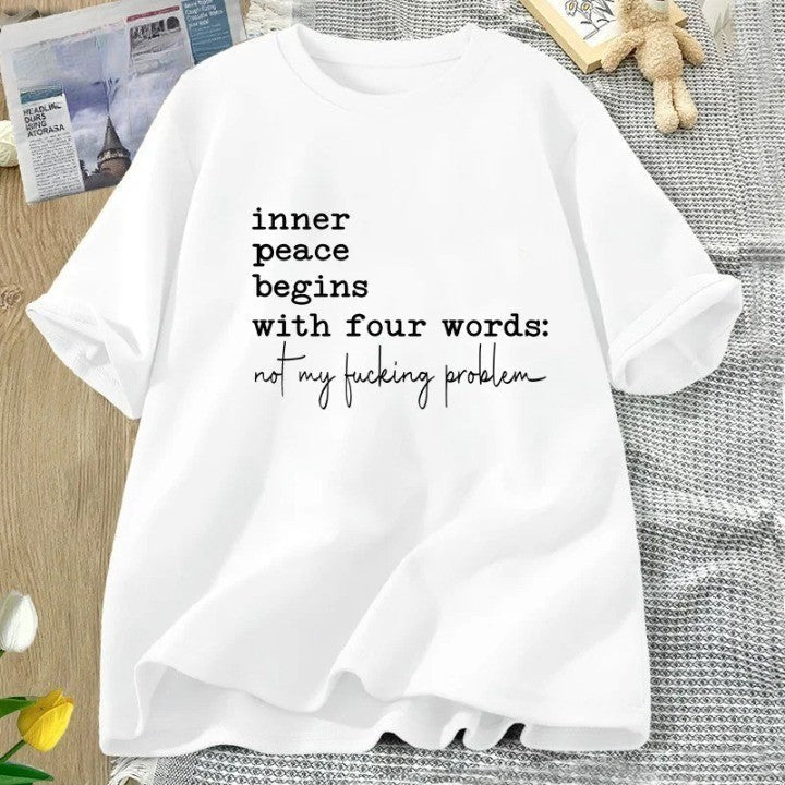 Inner Peace Beings with Four Words Funny T-Shirt - Image 8