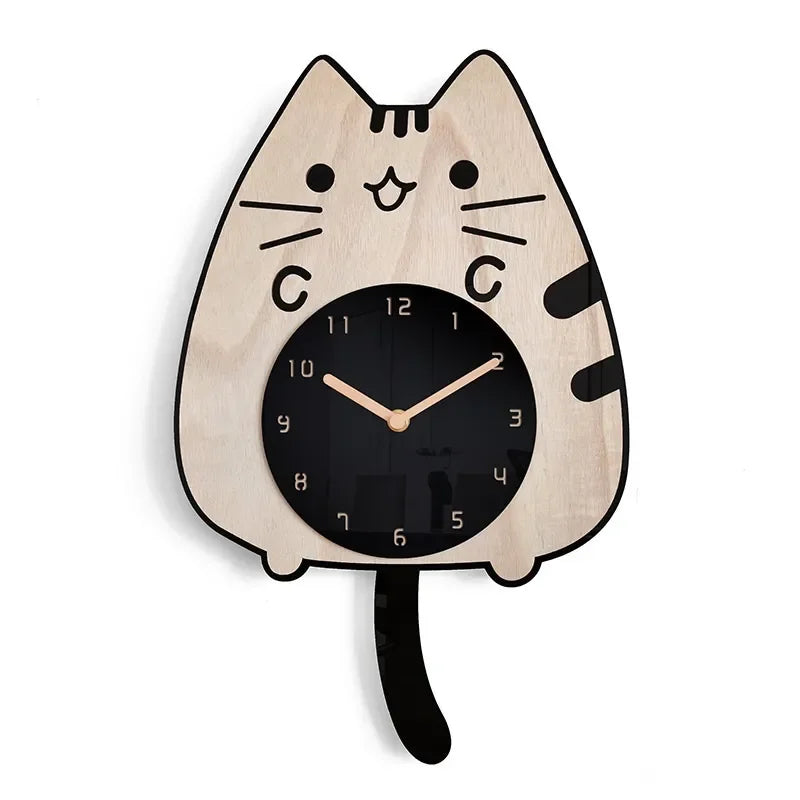 Happy Curious Cat Wall Clock - Image 1
