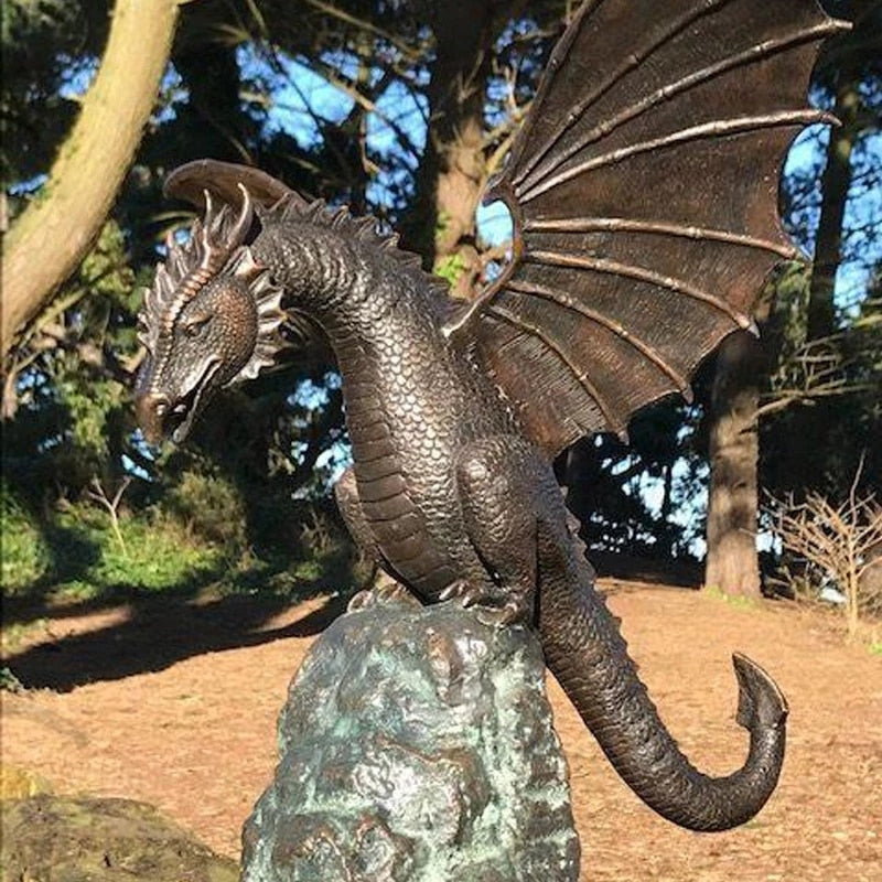 Majestic Fire-Breathing Dragon Fountain Sculpture - Image 2