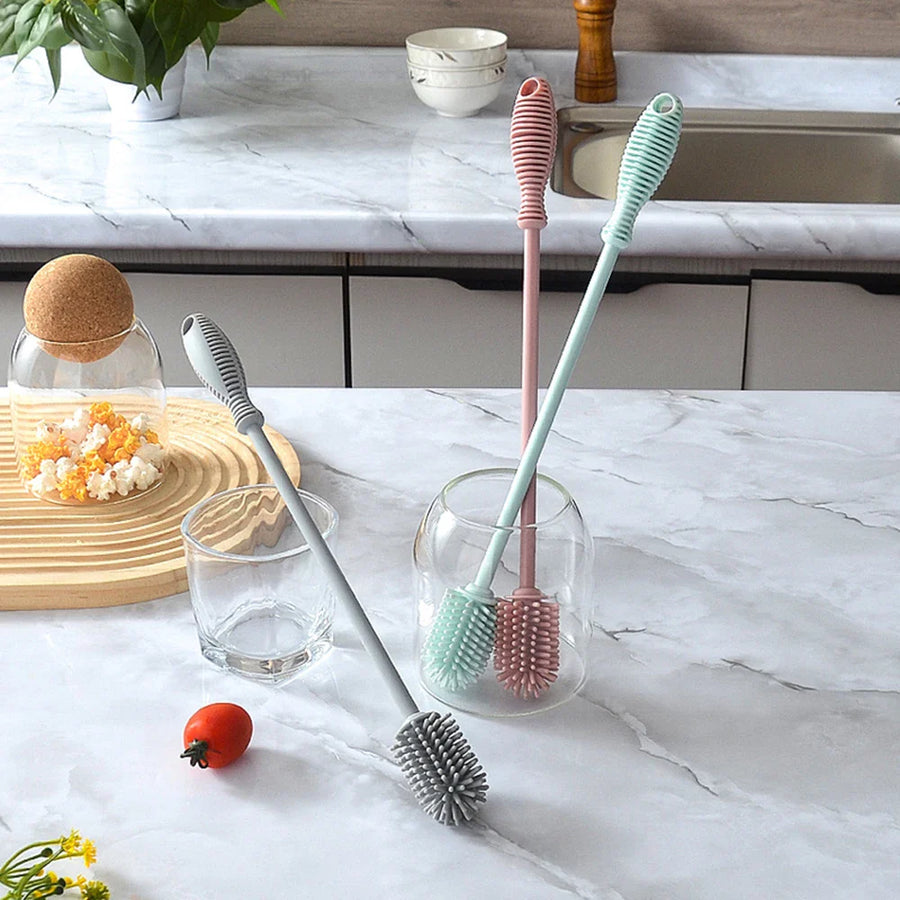 Easy Cleaning Baby Long Handle Silicone Bottle Brush - Image 1