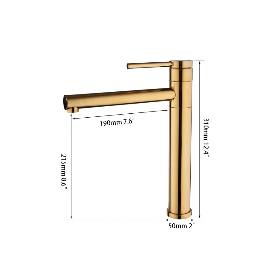 Golden Plated Vessel Stream Brass Elegant Faucet - Image 7