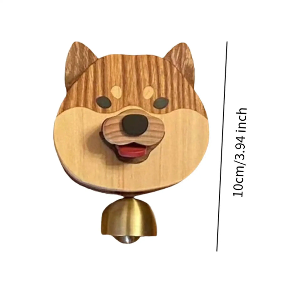 Playful Shiba Dog Face Wooden Doorbell - Image 7