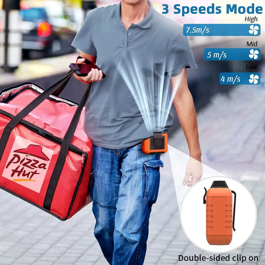 USB Rechargeable Portable Waist Clip Air Conditioner Fan - Image 4