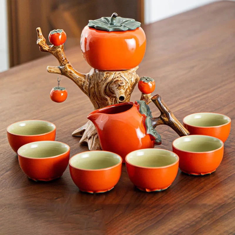 Pumpkin Tree Shape Vintage Tea Set - Image 0