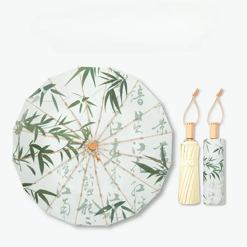 Handmade Bamboo Calligraphy Umbrella - Image 4
