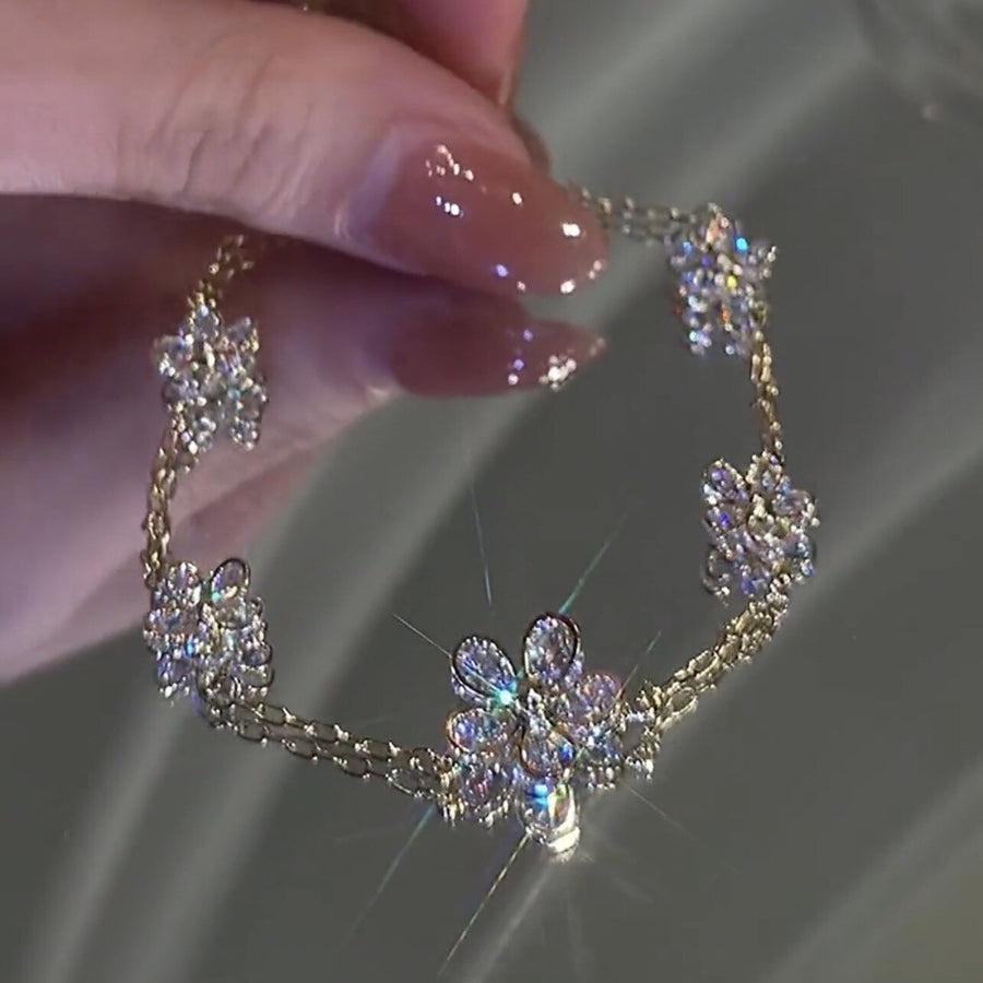 Floral Blossom Zircon Bracelet - Image 4