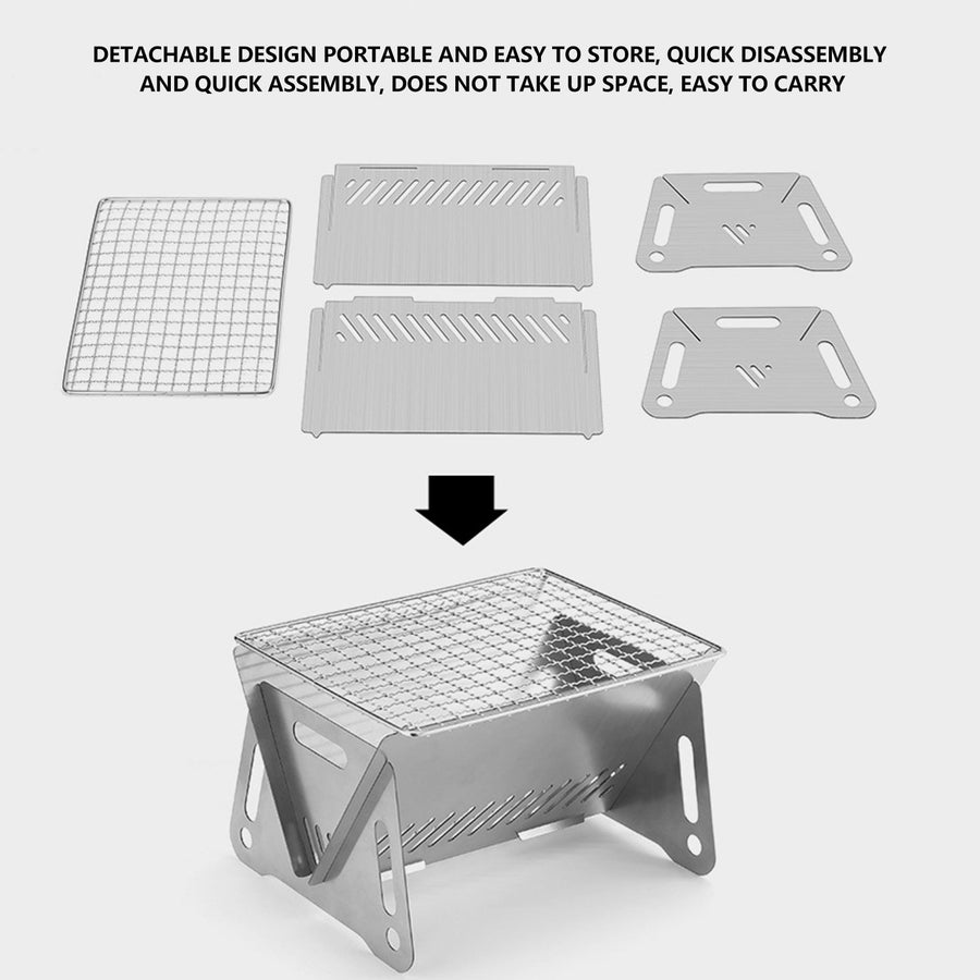 Camping Foldable Charcoal Grill - Image 2