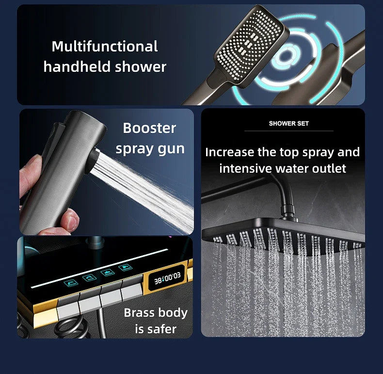 Elegant Nordic Piano Key Style Ambient Light Shower Set - Image 2