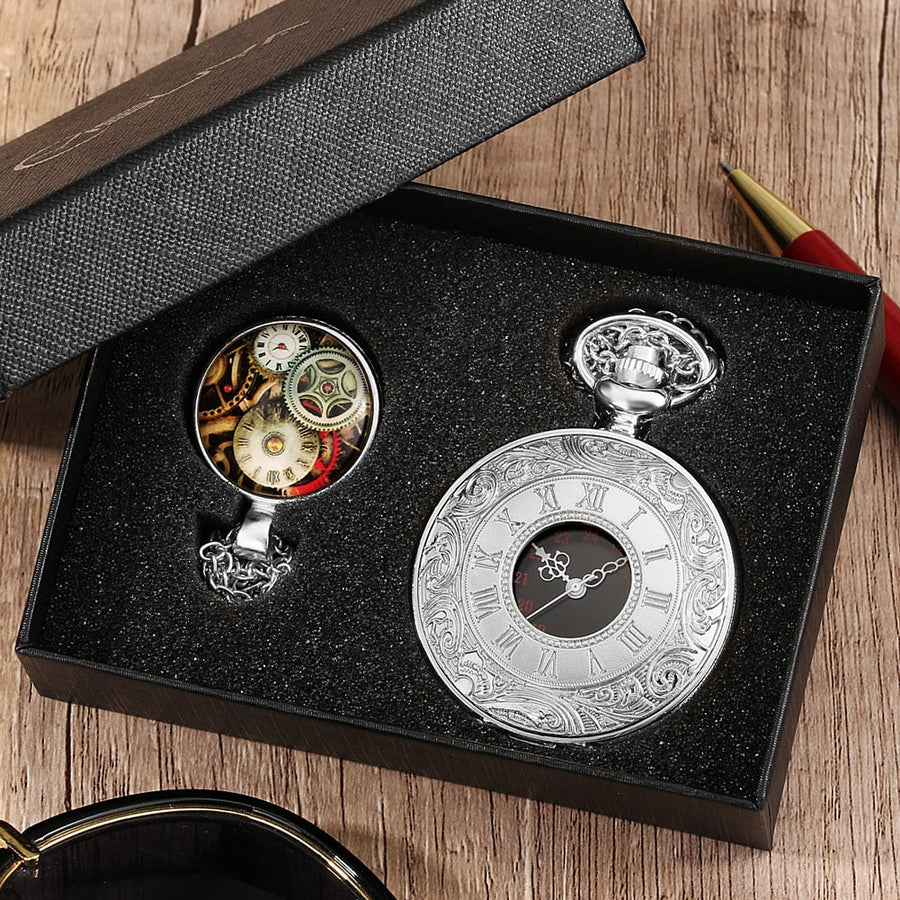 Digital Stainless Steel Pocket Watch Gift Set - Image 25