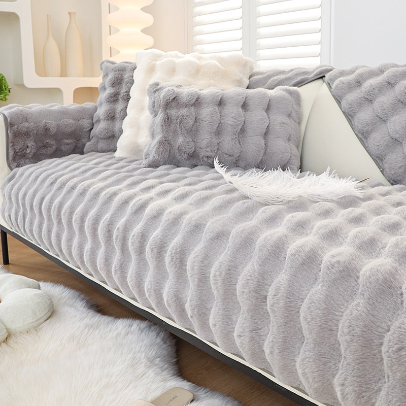 Snuggly Comfy Plush Sofa Cover - Image 4