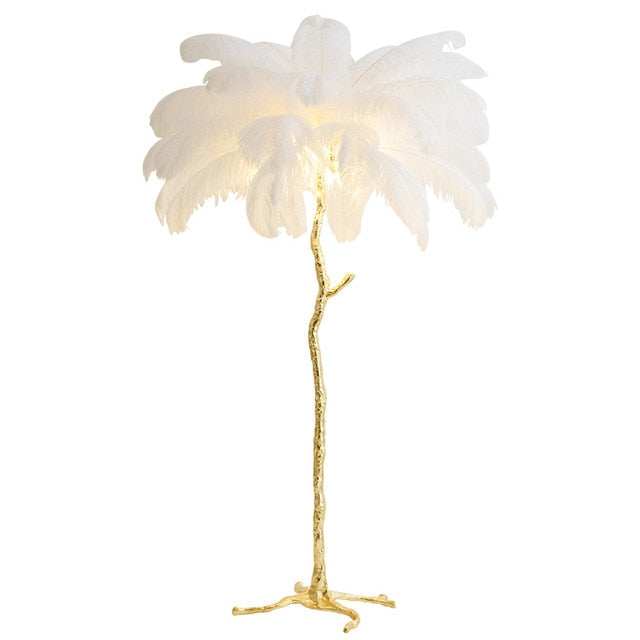 Nordic Glow Luxury Ostrich Feather Chic Floor Lamp - Image 10