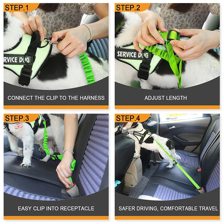 Adjustable Double Breathable Mesh Pet Car Safety Leash - Image 1