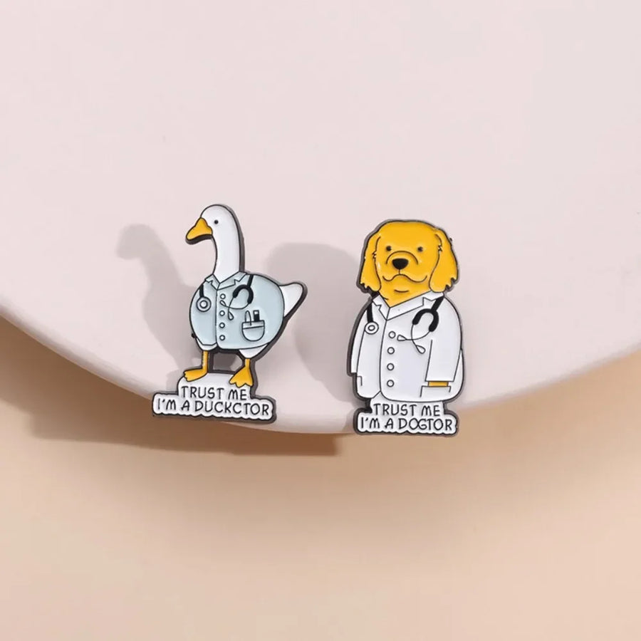 Trust Me Dogtor & Ducktor Label Pin