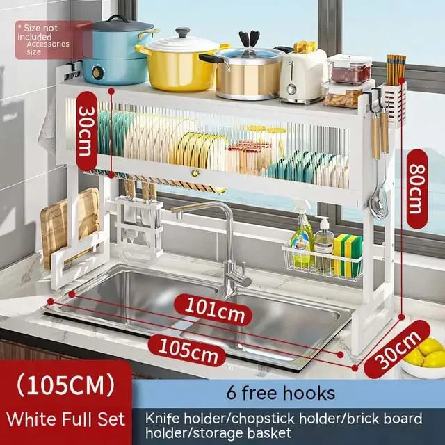 Modern Kitchen Over The Sink Organizer Dish Rack - Image 7