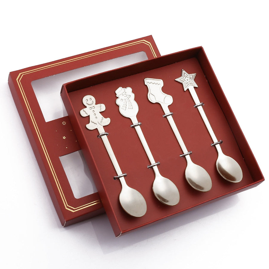 4Pcs Christmas Best Wishes Tableware Set - Image 6