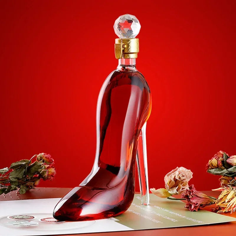 High Heel Fancy Glass Wine Decanter - Image 1