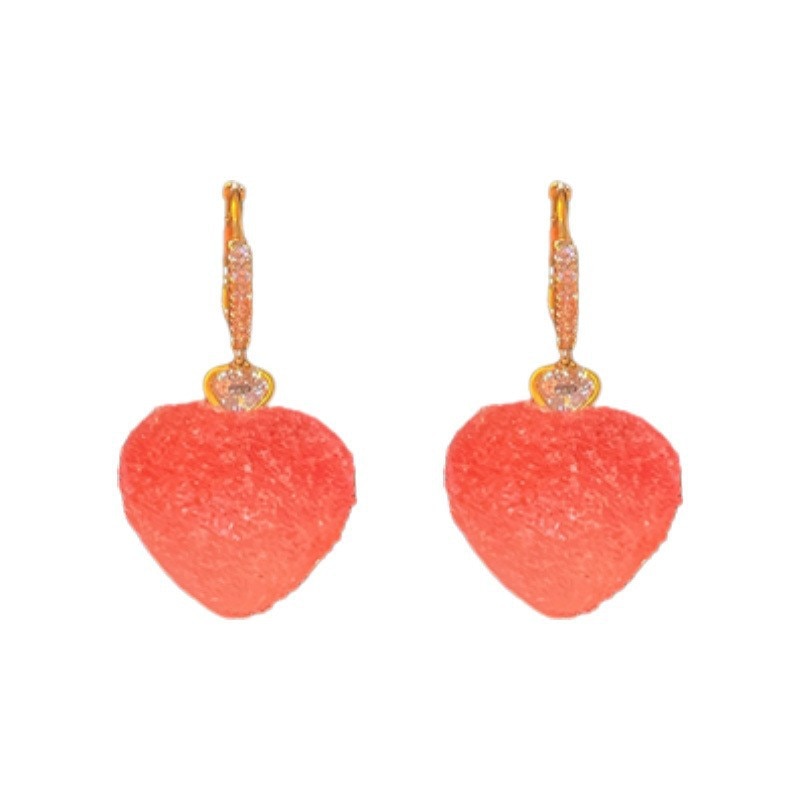 Cherry Lover Zircon Korean Style Earrings - Image 4