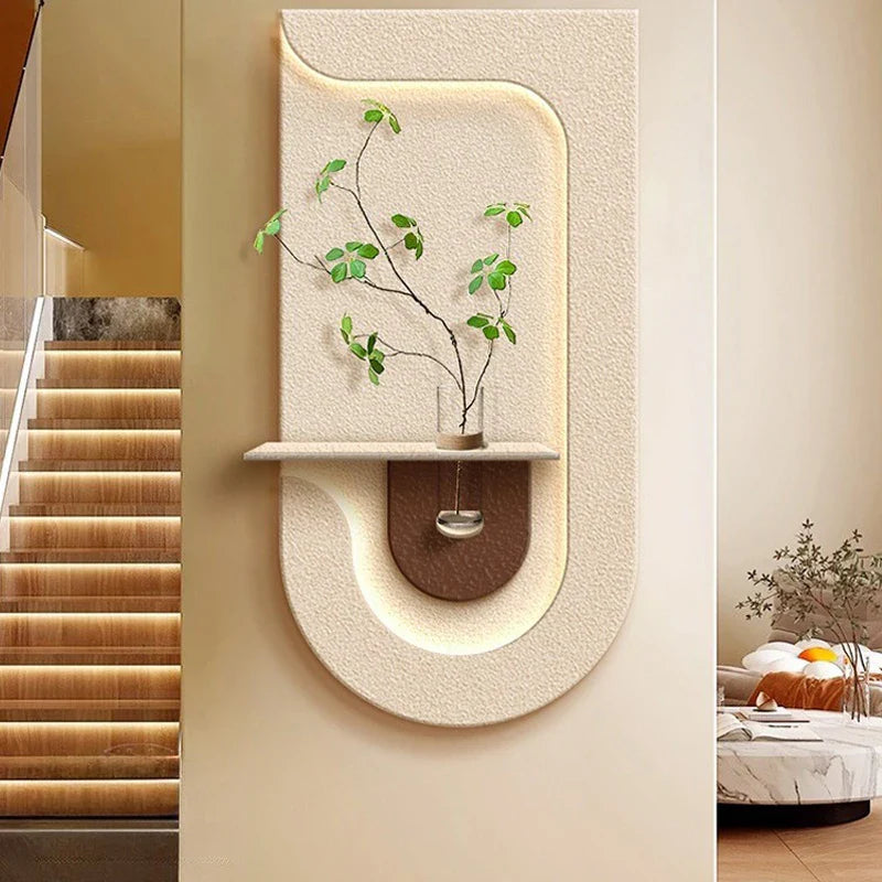 Entrance Decoration Green Plant Wall Vase Lamp - Image 1