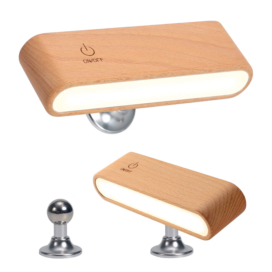 Rotatable Magnetic Wooden Rechargeable LED Night Lamp - Image 1