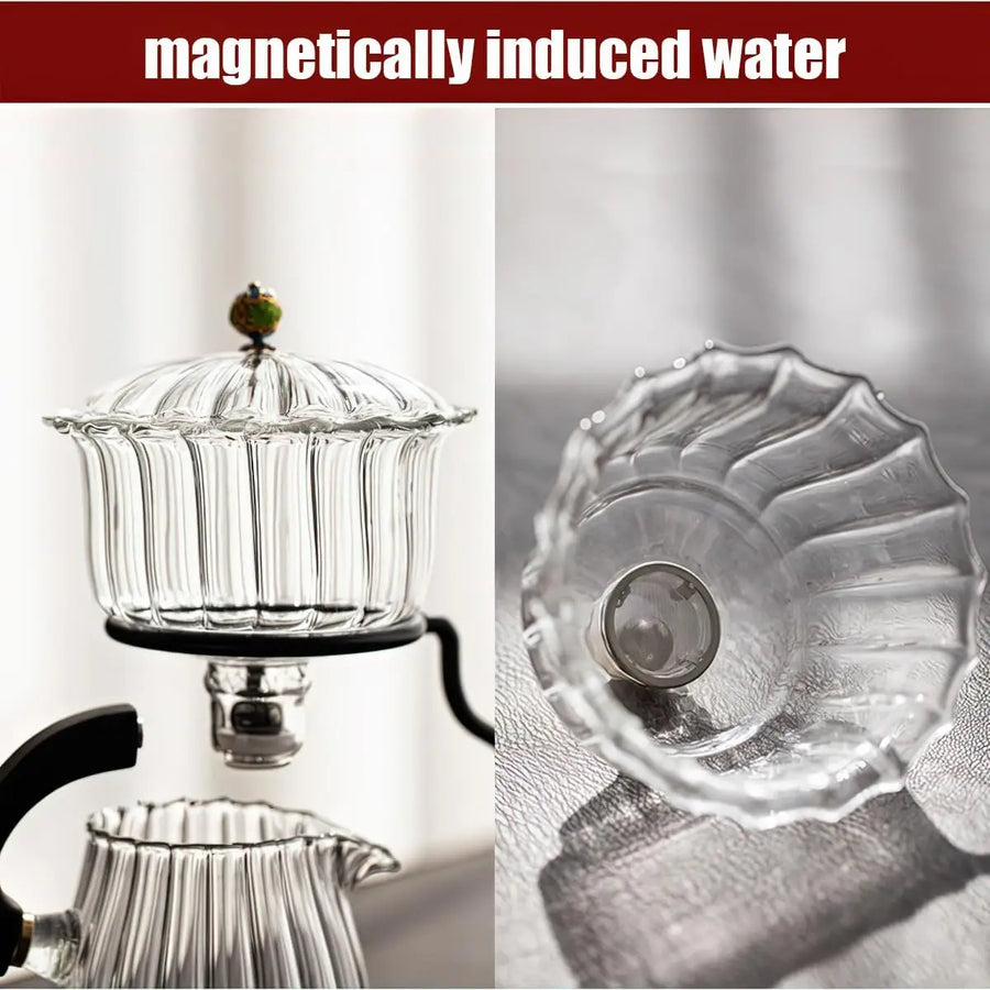 Vintage Pumpkin-Inspired Glass Tea Set - Image 6