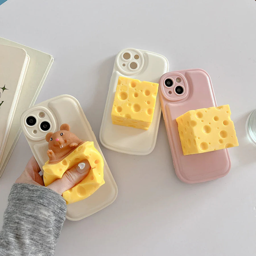 Cheese Lover Mouse iPhone Case - Image 1