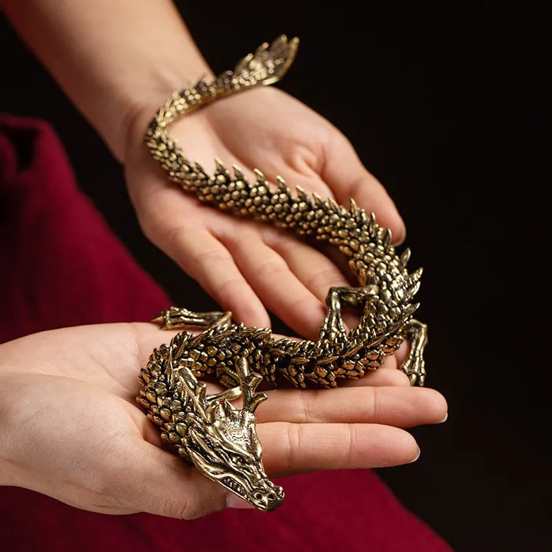 Mystic Scales 3D Brass Dragon Home Decor - Image 0